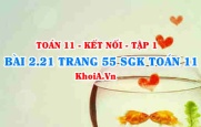 Bài 2.21 trang 55 SGK Toán 11 tập 1 Kết nối tri thức